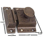 A29 Solid Brass Cabinet Latch with Flower Knob, Weathered Bronze Finish