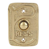 Wired Brass Doorbell Chime Push Button in Polished Lacquered Finish Vintage Decorative Door Bell with Easy Installation, 2 3/4" X 1 7/8"