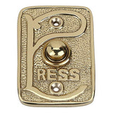 Wired Brass Doorbell Chime Push Button in Polished Lacquered Finish Vintage Decorative Door Bell with Easy Installation, 2 3/4" X 1 7/8"