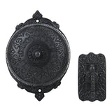 A29 Decorative Mechanical Doorbell - Old Fashioned Twist Door Bell with Manual Hand Turn Chime - Vintage Solid Brass Doorbell in Oil Rubbed Bronze Finish - Non-Electric, Wireless Victorian Doorbell