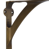 Set of 2 Classic 5 7/8 Inches Brass Shelf Brackets with Antique Brass Finish Heavy Duty Adjustable Support Brackets Easy Installation Hardware