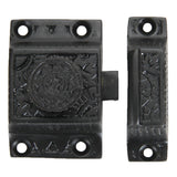 A29 Solid Brass Cabinet Latch with Flower Knob, Oil Rubbed Bronze Finish