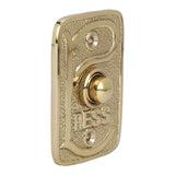 Wired Brass Doorbell Chime Push Button in Polished Lacquered Finish Vintage Decorative Door Bell with Easy Installation, 2 3/4" X 1 7/8"