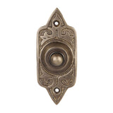 Wired Brass Doorbell Chime Push Button in Antique Brass Finish Vintage Decorative Door Bell with Easy Installation, 3 3/4" X 1 5/8"