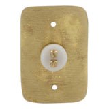 Wired Brass Doorbell Chime Push Button in Polished Lacquered Finish Vintage Decorative Door Bell with Easy Installation, 2 3/4" X 1 7/8"