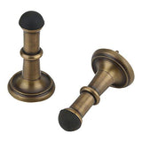 [Set of 2] 2 7/8 Inch Solid Brass Door Stop Hold Your Door Open Softly Antique Brass Finish Stopper Heavy Duty Flexible for Stronger Mount Protects Your Walls Door Stopper with Rubber Tip