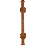16 5/8 Inch Iron Pipe Door Handle Pull Handmade Cast Iron Rust Finish Heavy Duty Long Pull Handle for Gate Kitchen Furniture Cabinet Sold as Each