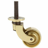 Set of 4, 1 1/4 Inch Solid Brass Swivel Caster Heavy Duty & Safe for All Floors Perfect Replacement for Floor Mat Polished Lacquered Finish Caster Wheels for Chairs/Tables/Furniture