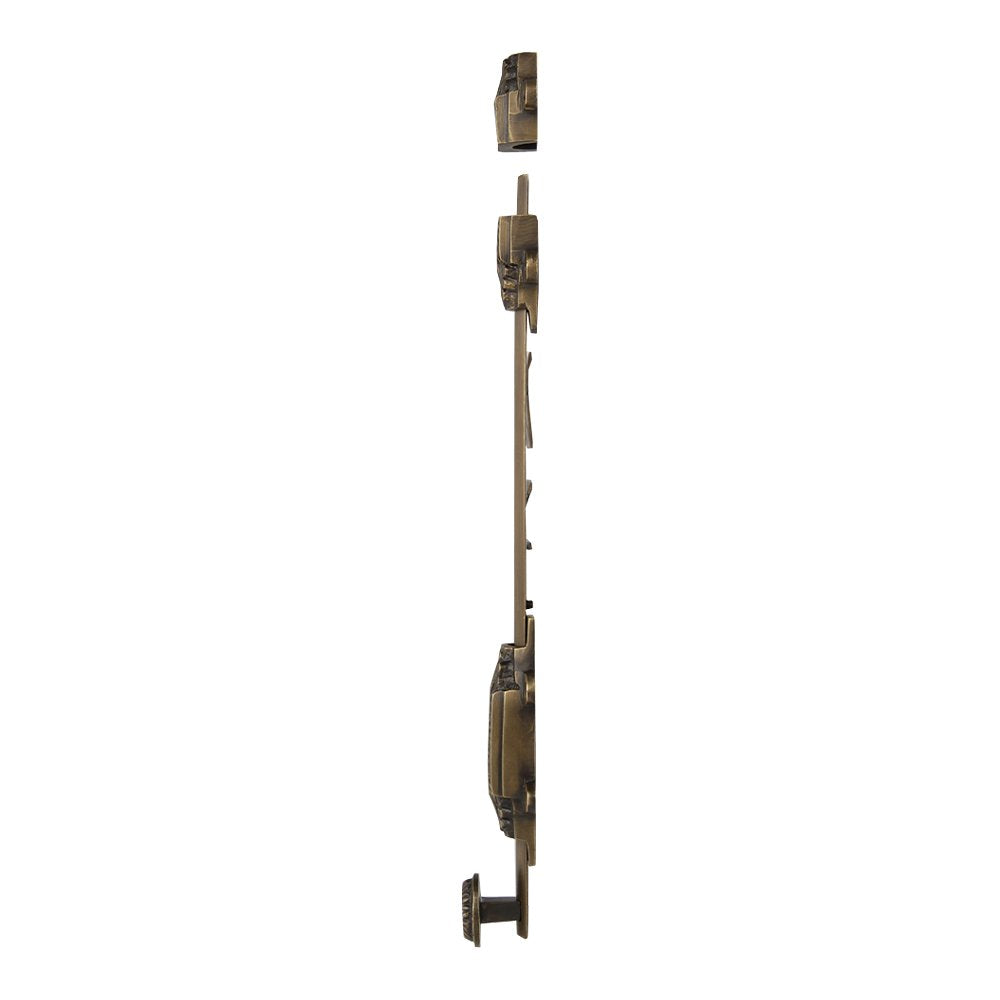 A29 Sliding Door Bolt & Latch Set - 12" X 1.25" Antique Brass Finish With 3 Latches For Gates, Cabinets & Doors