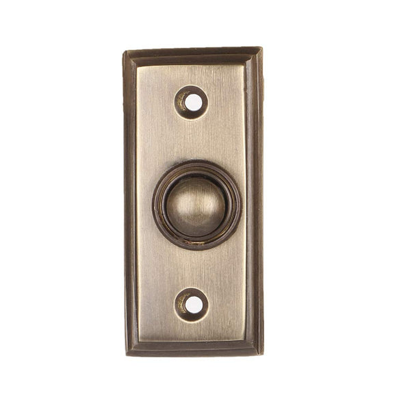 Wired Brass Doorbell Chime Push Button in Antique Brass Finish Vintage Decorative Door Bell with Easy Installation