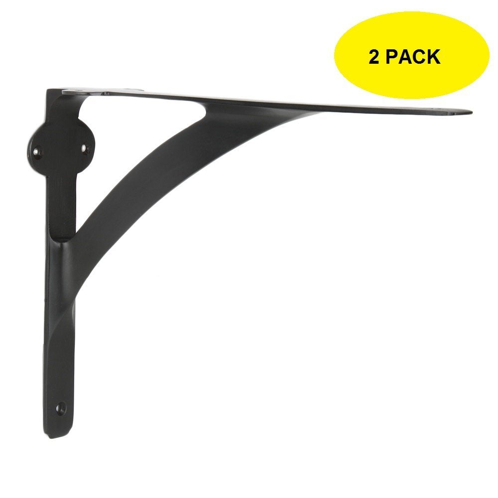 [Set of 2] Black Shelf Brackets for 6", 8", 10" Shelves Oil Rubbed B