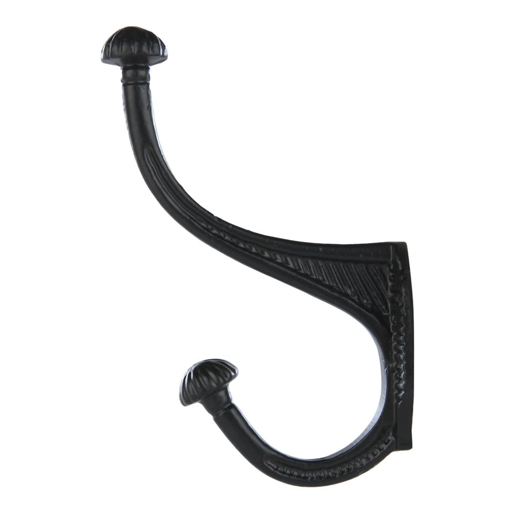 6 Hook Black Wrought Iron Double Coat 6 1/2 inchh x 3 1/2 inch Proj | Renovators Supply