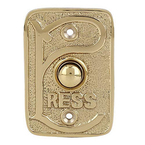 BRASS BELL PUSH BUTTON POLISHED LACQUERED Wired Brass Doorbell Chime Push Button in Polished Lacquered Finish Vintage Decorative Door Bell with Easy Installation