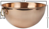 A29 Egg White Bowl, 100% Solid Pure Copper, 10-Inch, 4.9 Quart