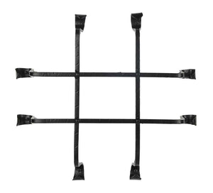 A29 Flared Squared Bar Speakeasy Door Grill/Grille, Black Powder Coat Finish. 11 3/4 Inches(L) X 12 1/4 Inches(H).