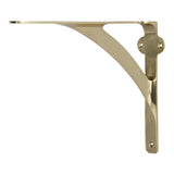 Set of 2 Classic 5 7/8 Inches Brass Shelf Brackets with Brass Finish Heavy Duty Adjustable Support Brackets Easy Installation Hardware