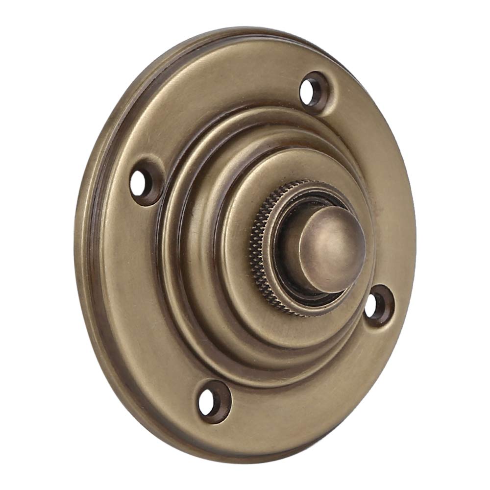 A29 Wired Brass Doorbell Chime Push Button in Antique Brass Finish