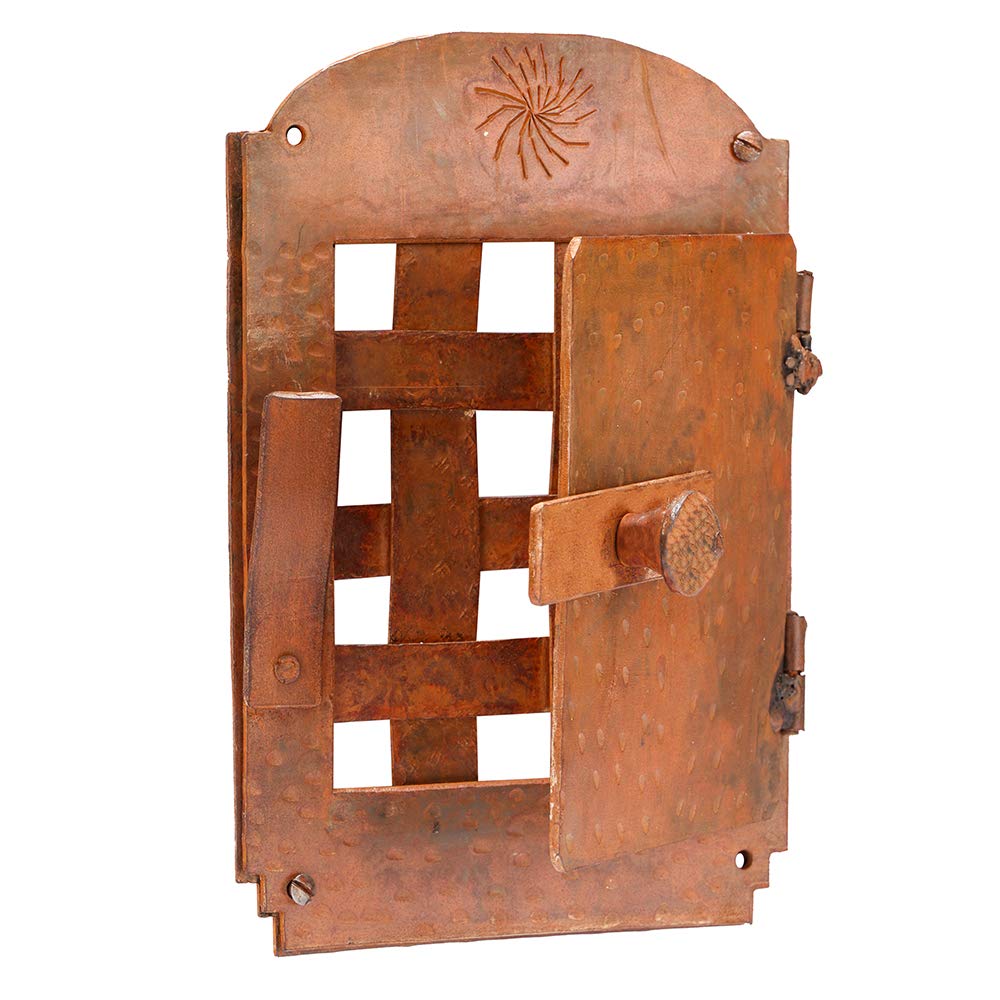 The Rustic Express Speakeasy Door Iron Grill - Decorative Iron Bars For Peephole And Door Viewer, Grill For Window - Home, Office, & Wine Cellar Hardware Gate - 16" X 14
