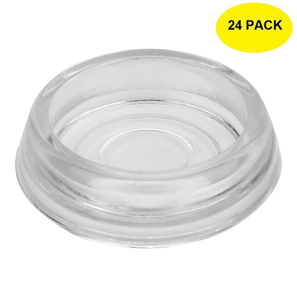 3 Inch Dia. 24-Pack Clear Glass Furniture Coasters / Caster Cups by A29